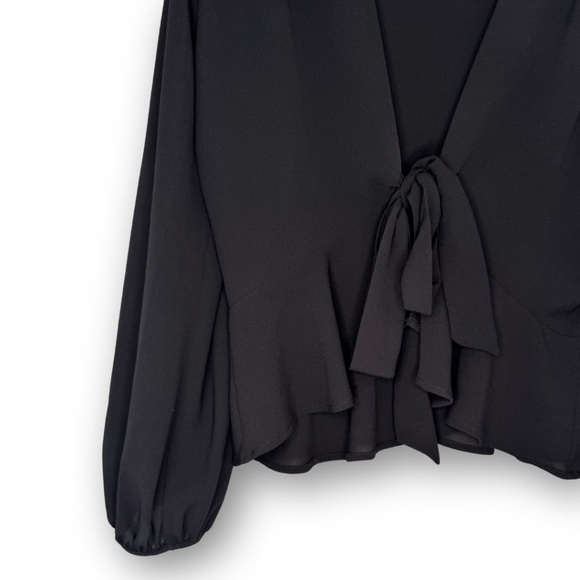 Tyche Black Tie Front Blouse - Picture 1 of 3